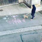 Frenchman walking his dog