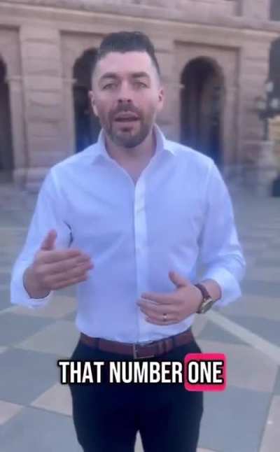 Texas State Rep Nate Schatzline celebrating that a children's school in his district has been ranked the #1 most unvaccinated school in Texas, a state going through a measles outbreak