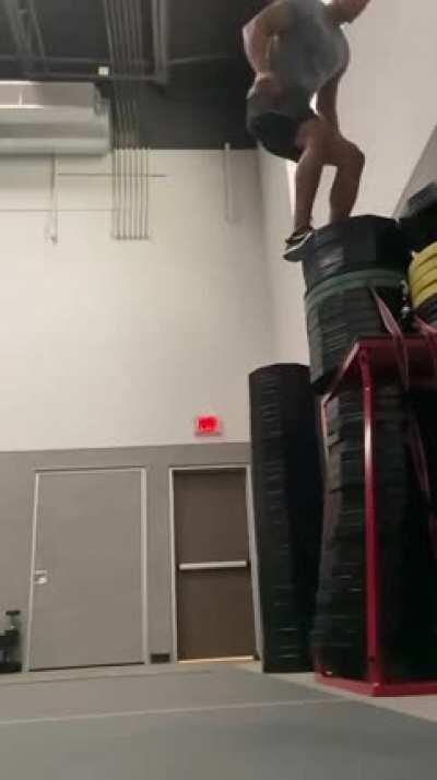 Another monster standing box jump of 66 inches from Christopher Spell!