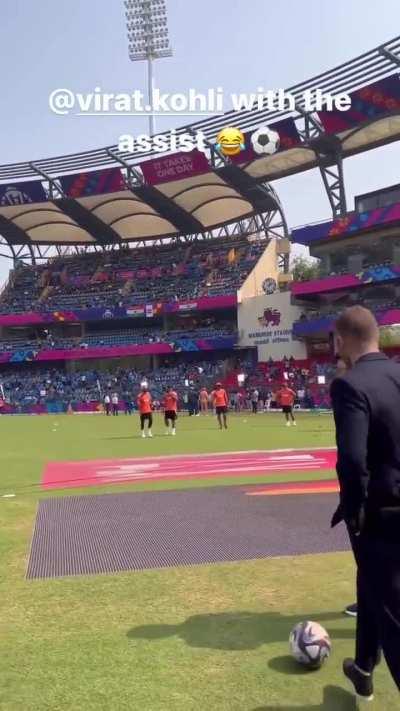 Virat Kohli playing football with David Beckham at Wankhede