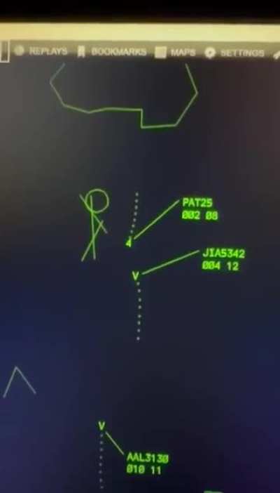 AA5342 playback from official ATC radar sources showing CA 