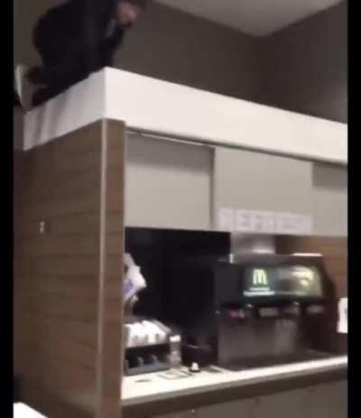 Lemme jump above the soda machines