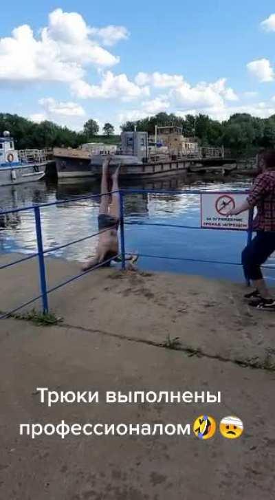 Diving where the sign says not to