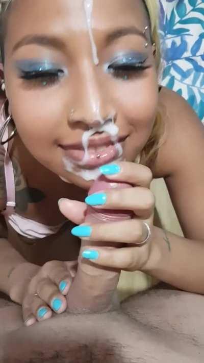 Ebony love to swallow