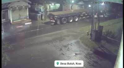 Motorcycle hits the back of a semi