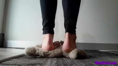 Plushie Crushed Under Big Feet