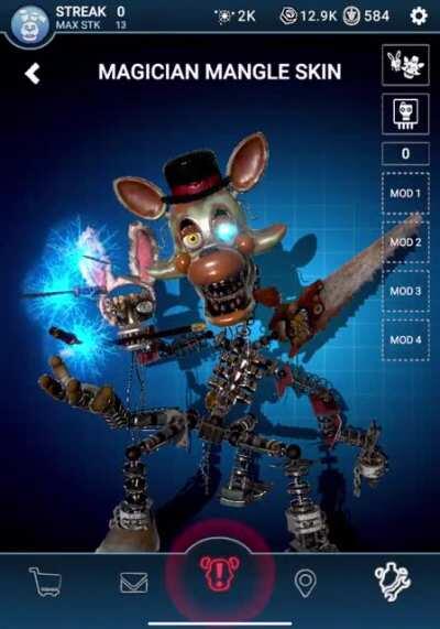 Just beat Magician Mangle this morning and got her suit on my first try