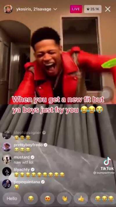 Lmaooo 21 came at him YK looks like he gonna cry