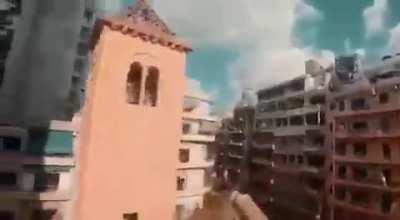 Amazing drone shot that shows the destruction in Beirut 😔❤️