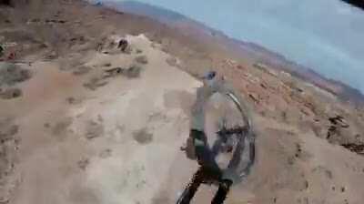 Extreme downhill descent with bike