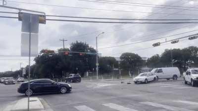 Doofus running a red light totaled my car and fled