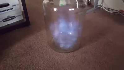 Alcohol vapor in a bottle