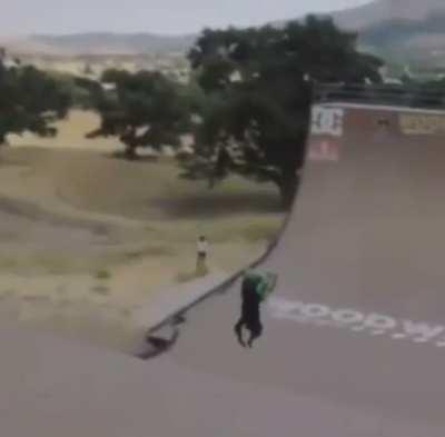 thank God he wore a helmet...