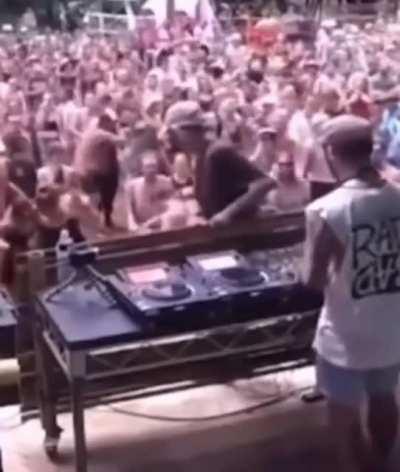 When the DJ is so great you just have to shake his hand…