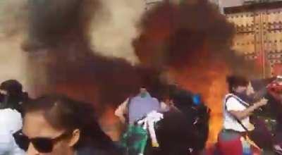 Abrupt Chaos at a loud protest? How is that even possible? Oh. Oh dear.