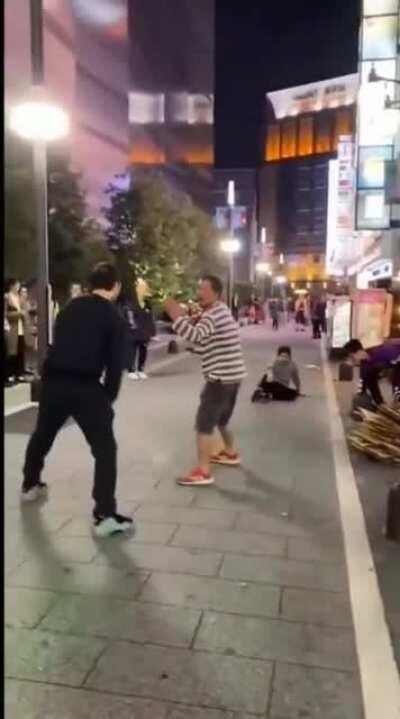 Japanese people calling each other the N word while fighting