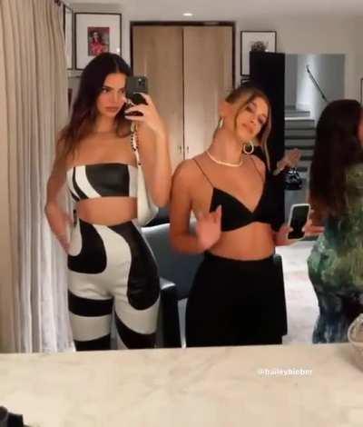 With Hailey Bieber