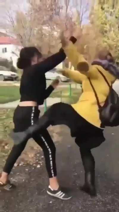 This girl knows how to fight