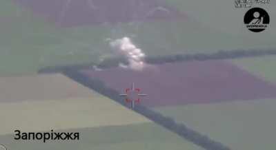 A Russian BUK air defense missile system is destroyed by a precision round from Ukrainian artillery