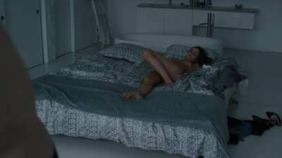 Riley Keough showering after sex in 