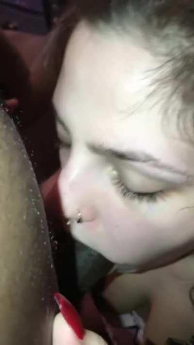 White girl daughter walks in 😳