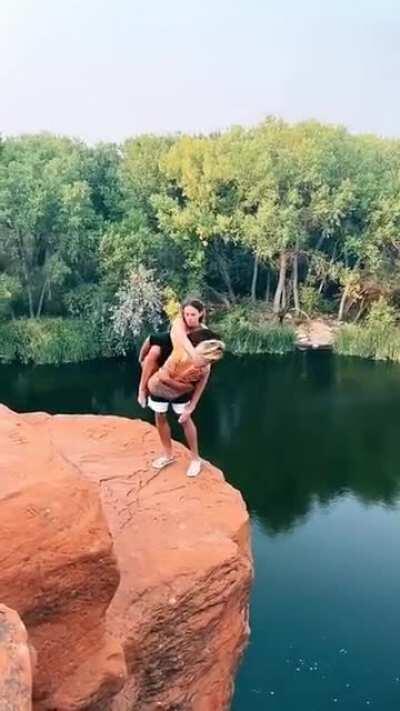 He got two girls wet at the same time