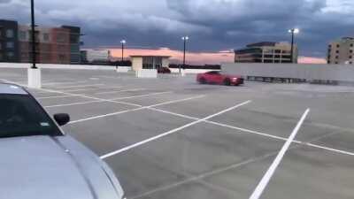 Making donuts on a 5.0 Mustang