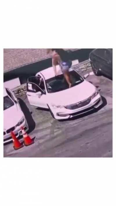 She probably thought the windshield was made of reinforced concrete.