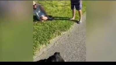 Karen faking dog bite