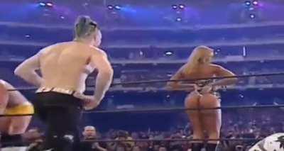Stacy Keibler gives herself a wedgie and gets spanked 