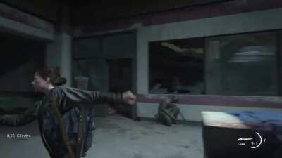 Ellie can catch ammo in the air if you press 🔼 quickly