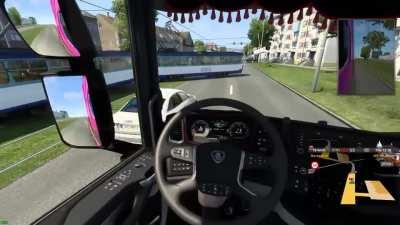 [Euro Truck Simulator 2] Evil tram slaughters village
