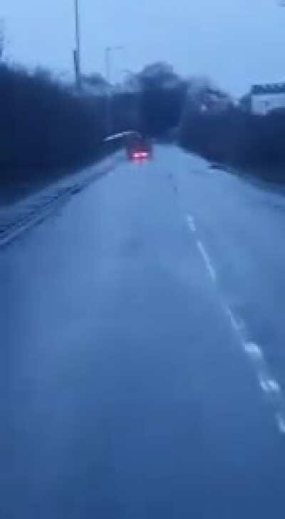 Lucky cyclist. Unlucky pedestrian. Idiot driver.