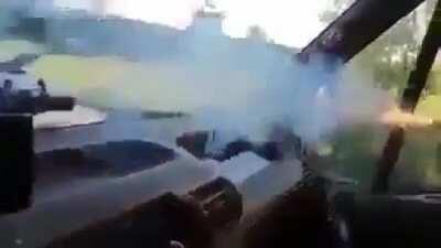 idiot with explosive in car