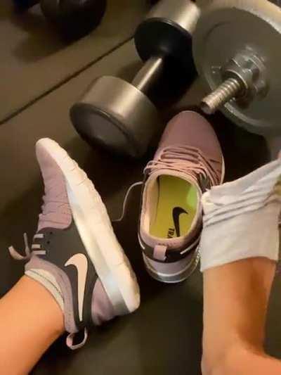 Removing my shoes at the gym, what would you do if you spot me recording? 🫣