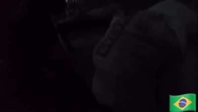 Brazilian volunteer fighters of the Ukrainian International Legion DIU during intense fire fight in the Serebryansky forest. Date not disclosed.