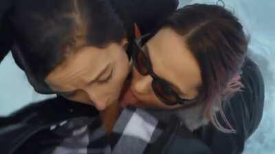 It's Never Too Cold For The Girls To Share Cum!