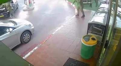 To enter a gas station
