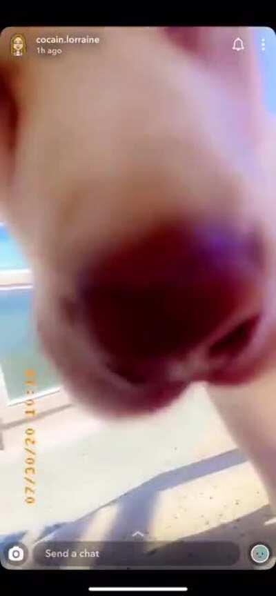 On her snap. Felt like she wanted a slip haha