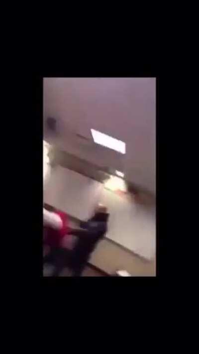 Girl Rocked With A Stool In Class