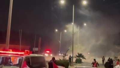 Tear Gas fired while...