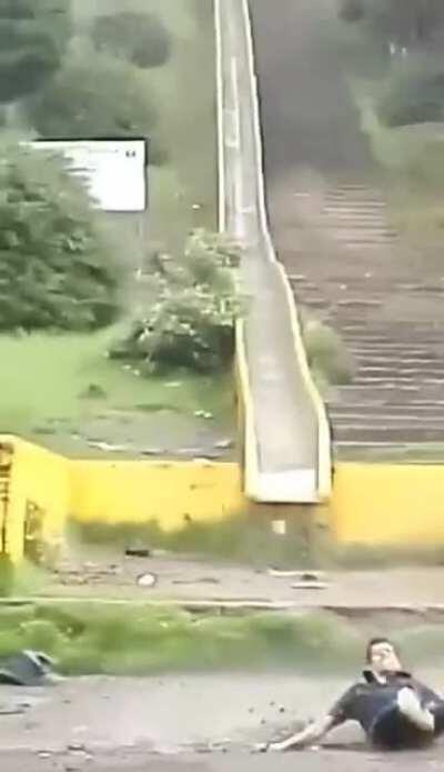 Sliding from a decommissioned water park