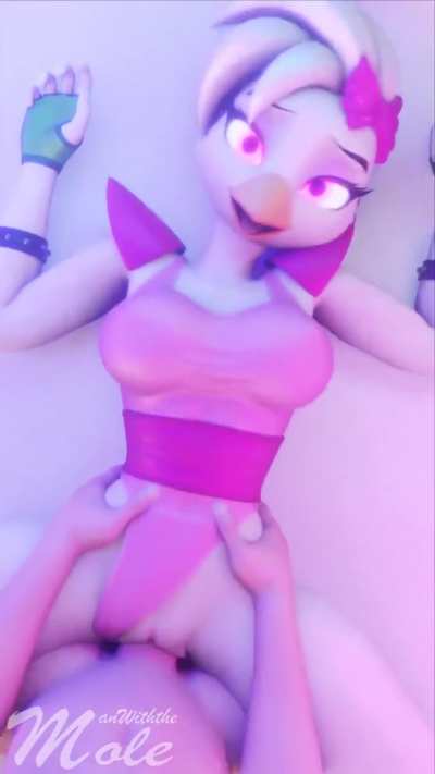 Chica getting her cute pussy pounded🎀🤍 (GlamrockChica/Fnaf) [Artist-Manwiththemole]