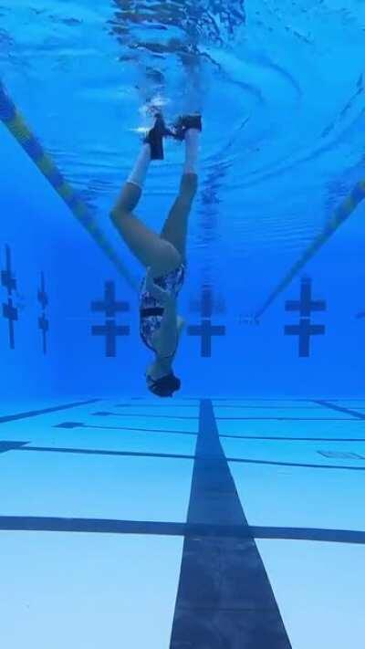 Moon walk on water, with shoes and socks on