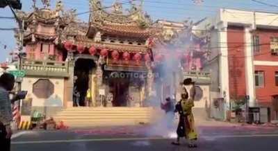 standing way too close to fireworks show.