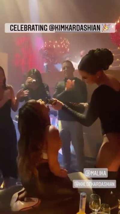 Ye playing new music at Kim’s bday party