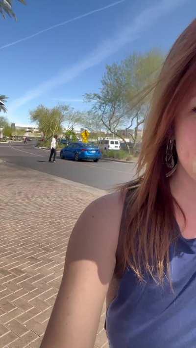 All the way down in a parking lot