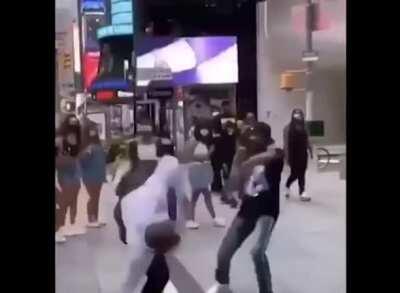 Fighting in the street