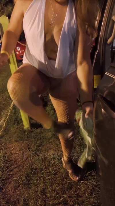 Stripping in the parking lot after the festival