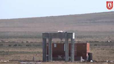 Footage from test-firing of Turkey's new concrete piercing projectile.